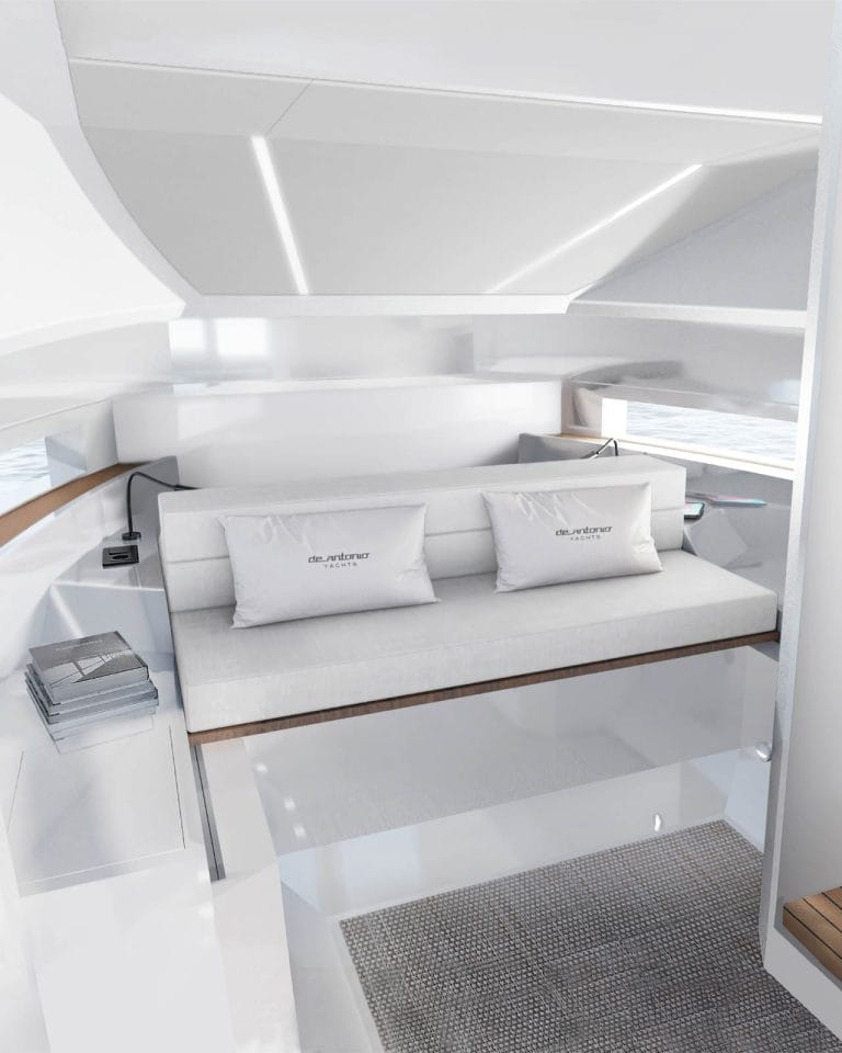 DeAntonio Yachts D32 Toretto NEW 2024 Charter Ibiza www.deantonioyachtsibiza.com IBIZA CHARTER INTERIOR